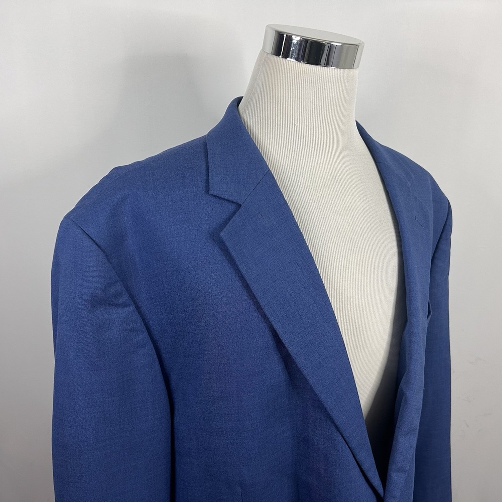 GS Perfect Fit 56R Easy Stretch Sport Coat Blue Two Button Double Vented